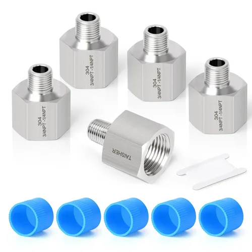 Miniatura 34 de TAISHER 2 piezas de forja de tubería de acero inoxidable 304, adaptador reductor, tubo macho de 1/2 pulgada x tubo hembra de 1 pulgada