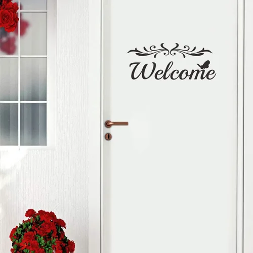 Miniatura 7 de 2 hojas de calcomanías de bienvenida – Calcomanías de vinilo para puerta delantera, cartas de bienvenida, entrada, oficina, dormitorio y puertas