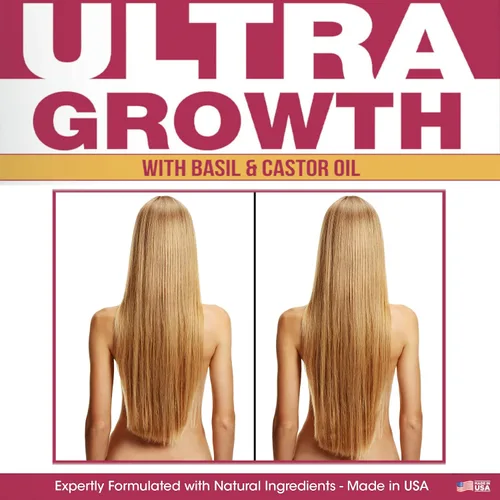 Miniatura 7 de Difeel Ultra Growth - Aceite de albahaca y ricino para el cabello, tratamiento acondicionador sin enjuague, 8 onzas, botella grande