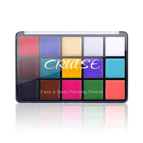 UCANBE Pintura Facial y Corporal al Óleo, Paleta de Maquillaje Profesional FX de 15 Colores - No Tóxica Hipoalergénica Pintura Facial Segura para