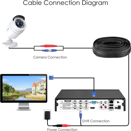 Miniatura 6 de ZOSI Paquete de 4 cámaras de seguridad para el hogar HD-TVI de 2MP 1080p HD-TVI 1920 TVL, 24 LED, visión nocturna de 80 pies, ángulo de visión