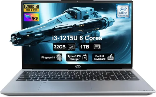 Miniatura 12 de NIMO Laptop portátil FHD IPS de 15.6", Intel Core i3-1215U (hasta 4.4 GHz, Beat R5 7520U), 8 GB de RAM 128 GB SSD Computadora de trabajo, KB