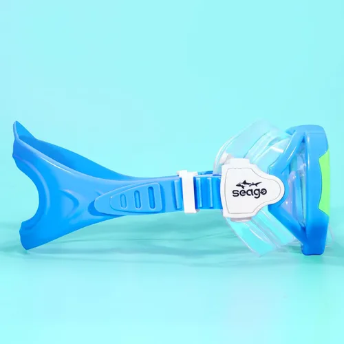 Miniatura 4 de Seago Gafas de natación para niños, máscara de buceo para jóvenes (5-15), antivaho 180° visión clara azul y verde