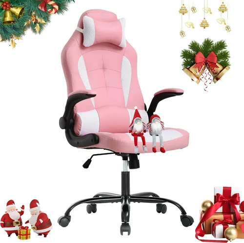 Miniatura 9 de Silla de videojuegos de respaldo alto, silla de computadora con reposacabezas y soporte lumbar, silla de computadora de altura ajustable, silla
