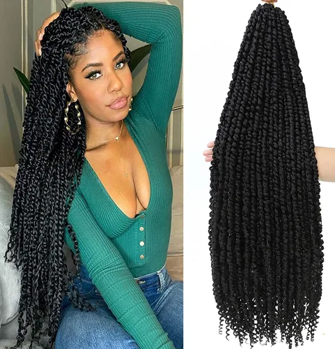Miniatura 30 de Cabello Corto PassionTwist de 8 Pulgadas Cabello Pre-retorcido Passion Twists Cabello de Ganchillo Pre-enrollado Cabello Rizado de Ganchillo para 1b
