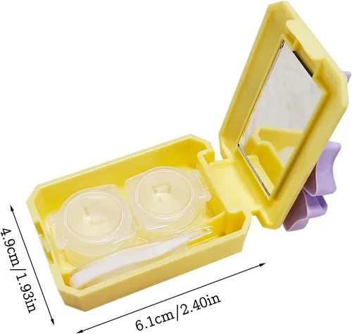 Miniatura 6 de AGLOO Bonita funda para lentes de contacto con lazo, estuche de contacto de tamaño de viaje, organizador portátil diario de lentes de contacto