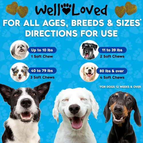 Miniatura 8 de Well Loved Glucosamina para perros - Suplemento articular para perros, fabricado en Estados Unidos, desarrollado por veterinarios, condroitina