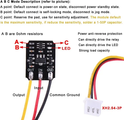Miniatura 5 de 2 unids DC 3V-18V 5V 12V 2.5A Interruptor táctil capacitivo miniatura módulo sensor mini biestable control de interruptor electrónico para relé LED