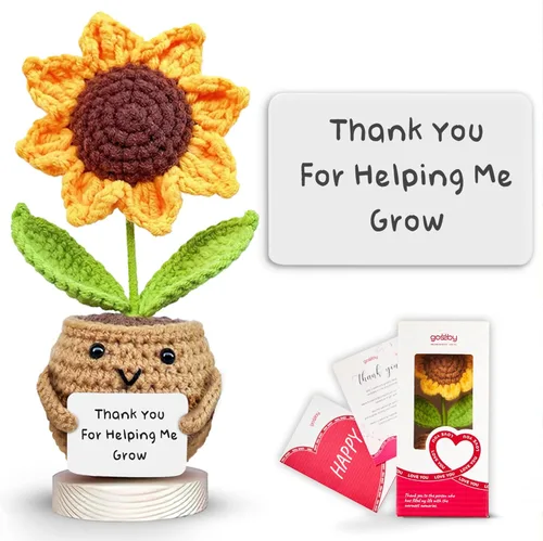 Miniatura 8 de Gossby - Regalo Inspirador para Mujeres - Girasol Positivo Tejido a Mano - A veces Olvidas Que Eres Increíble - Regalo de Navidad, Cumpleaños, A
