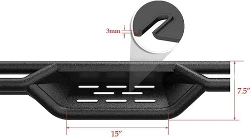 Miniatura 5 de APS Estribos tubulares negros de 6 pulgadas estilo desplegable, barras Nerf compatibles con Toyota Tacoma 2005-2023 doble cabina de tripulación