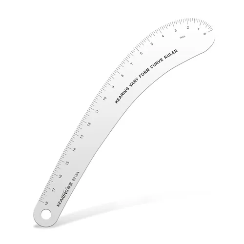 Miniatura 11 de Kearing Vary Form - Regla curva francesa de 12 pulgadas para hacer patrones, regla curva de cadera de aluminio de aviación para medir la costura