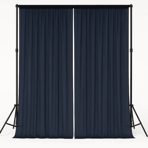 Miniatura 10 de AK-Trading - Paneles de cortinas de gasa para eventos de boda y decoración, cortinas de telón de fondo (115 x 120 pulgadas, negro)