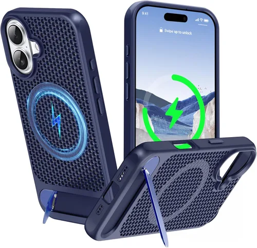Miniatura 10 de Funda magnética de disipación de calor para iPhone 13 Pro Max, para MagSafe, protección contra caídas Coolingf, funda con función atril ajustable
