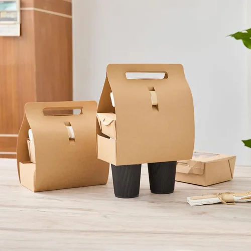 Miniatura 15 de Restaurantware Bio Tek - Loncheras de papel de 8.75 x 4.25 x 8 pulgadas con asas, 100 recipientes desechables de papel kraft para alimentos