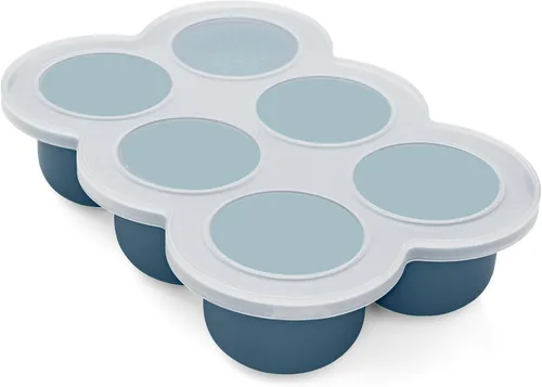 Miniatura 9 de Bandeja congelador de alimentos para bebés de 6 x 3 onzas con clip en la tapa, verde brillante, moldes para congelador a prueba de fugas, contenedor