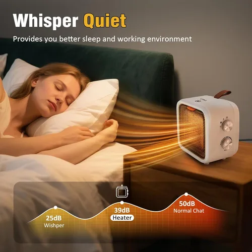 Miniatura 6 de CTSC Calentador de espacio, calentadores de espacio de 1500 W para uso en interiores con termostato, material de calefacción PCT de alta eficiencia