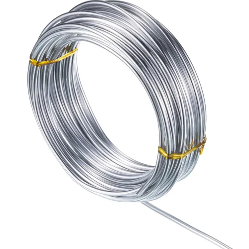 Miniatura 21 de TecUnite Alambre de aluminio para manualidades para esculpir armadura, alambre de aluminio plegable para joyería DIY (1 rollo, plateado, 10 m x 3 mm)