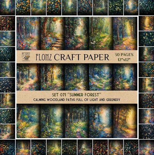 Miniatura 10 de Papel para álbum de recortes (30 páginas 30 x 30 cm) Meadow Bliss: margaritas vibrantes y encantadores patrones florales inspirados en prados