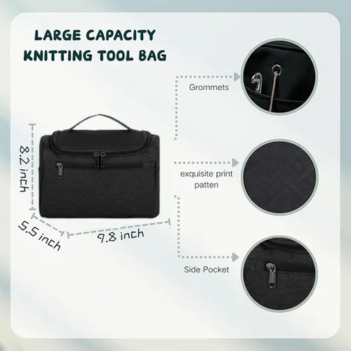 Miniatura 5 de Juegos de ganchillo Yarniss con hilo, 1120 yardas de carretes de hilo de ganchillo suave, 10 tamaños de ganchos de ganchillo ergonómicos con bolsa