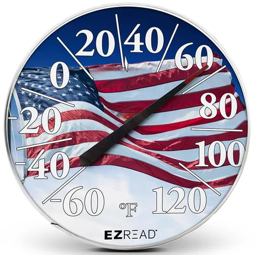 Miniatura 16 de EZREAD - Termómetro de esfera colgante, termómetros meteorológicos para uso en interiores y exteriores, gran diámetro de 12.5 pulgadas, números