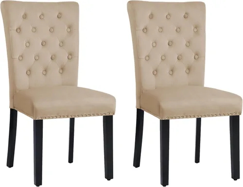 Miniatura 12 de Juego de 4 sillas de comedor de cocina de terciopelo, silla de comedor tapizada Parsons, silla decorativa de madera con ribete clavado, azul