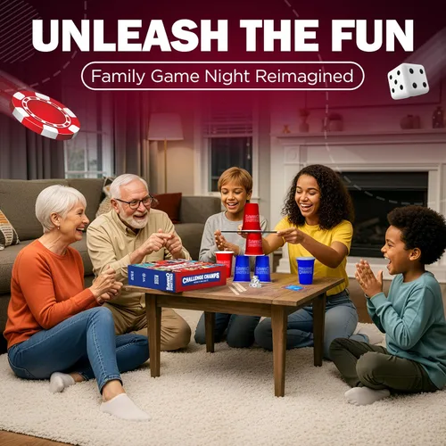 Miniatura 6 de Juego de fiesta de acción: 200 desafíos de habilidad para la construcción de equipos, noche de juegos familiares Juego completo para adultos