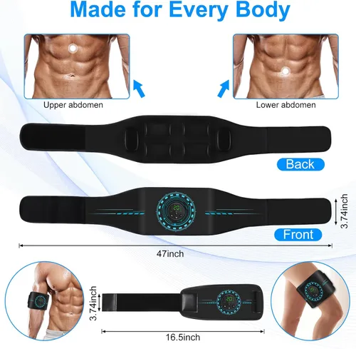 Miniatura 3 de Estimulador de Músculos ABS Tónico Muscular, Máquina AB para Abdomen/Brazo/Pierna, Estimulador Muscular para Crecimiento Muscular, Cinturón