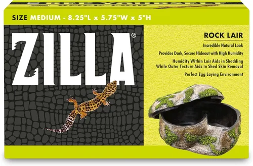 Zilla Guarida de roca para terrario de mascotas, escondite para reptiles para lagartos, gecos y más, mediano