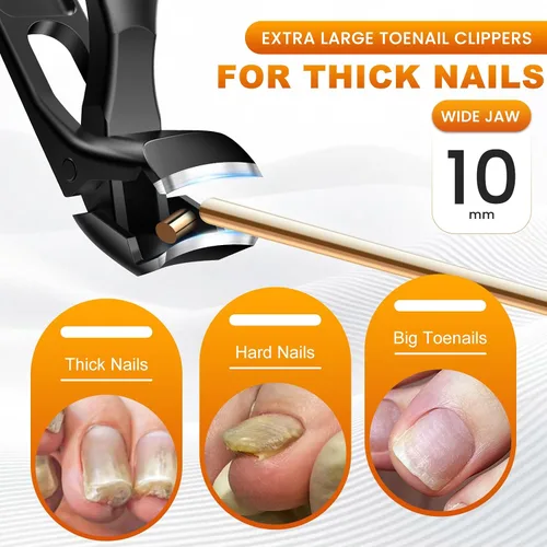 Miniatura 5 de Cortaúñas para uñas gruesas de los pies, cortaúñas en ángulo con atrapasueño, cortaúñas giratorio de 360° para hombres, cortador de uñas de apertura
