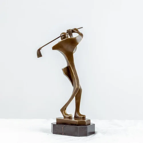 Estatua de golfista de 12.4 pulgadas Escultura de bronce Hombre de golf Estatua de bronce Estatua moderna masculina Golfista Escultura Deporte Arte