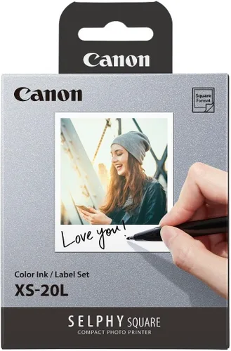 Juego de tinta y etiquetas de color para Canon SELPHY SQUARE QX10 XS-20L