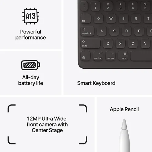Miniatura 5 de Apple iPad (9ª generación): con chip A13 Bionic, pantalla Retina de 10.2 pulgadas, 64GB, Wi-Fi, cámara frontal de 12MP/trasera de 8MP, Touch ID