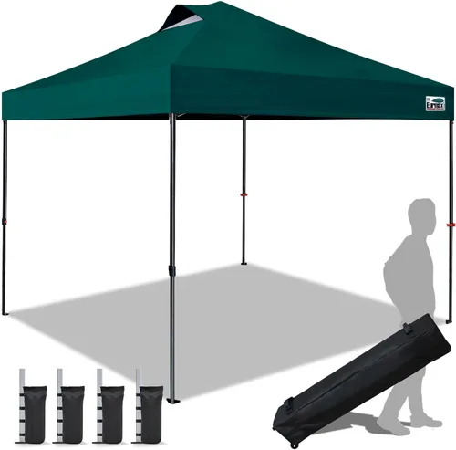 Miniatura 14 de Eurmax Tienda de campaña desplegable de Estados Unidos de 10 x 10, tienda de campaña para eventos de grado comercial con bolsa rodante patentada sin