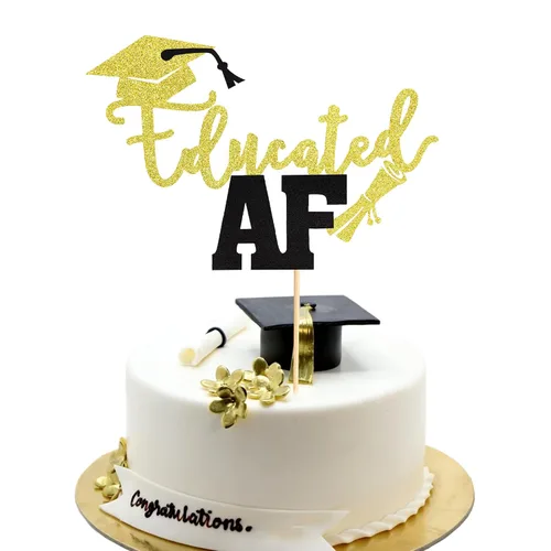 Miniatura 25 de Arthsdite 1 Pieza Decoración para Pastel de Graduación con Purpurina Dorada "So Proud of You" - 2025 Graduado Felicitaciones Senior Decoración