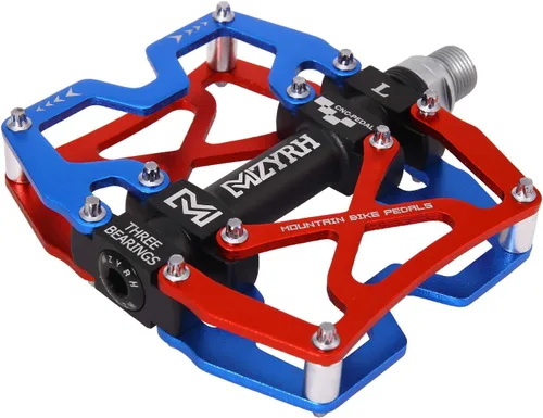 Miniatura 3 de Mzyrh - Pedales de bicicleta de montaña, ultra fuertes, coloridos, mecanizados CNC, de 9/16 pulgadas, ciclismo sellado con 3 rodamientos Rodamientos
