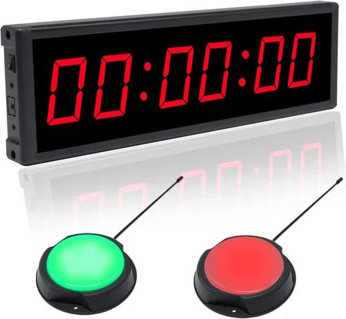 Miniatura 9 de Reloj digital con temporizador de gimnasio con botón de inicio/parada inalámbrico, reloj de entrenamiento con control remoto, reloj de pared