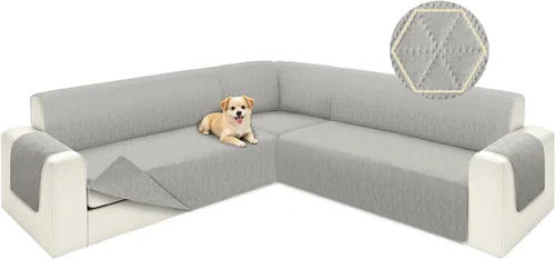 Miniatura 15 de ALIECOM Fundas para sofá seccional de esquina en forma de L Fundas para sofá reversibles lavables para sofá seccional Funda para sofá deslizable