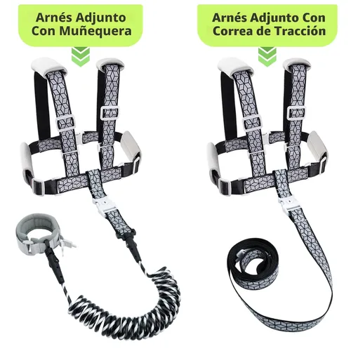 Miniatura 6 de Correa para niños pequeños y arnés ajustable 4 en 1 antipérdida Correa de seguridad reflectante con enlace de muñeca para niños, niñas y niños