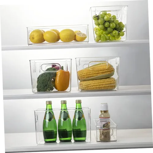Miniatura 5 de SMASOLO Caja de almacenamiento transparente para refrigerador, versátil organizador de refrigerador para bebidas, frutas y verduras, organiza