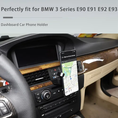 Miniatura 7 de Para BMW Serie 3 E90 E91 E92 E93 360-Degree Rotary Teléfono Celular Titular Negro (B))