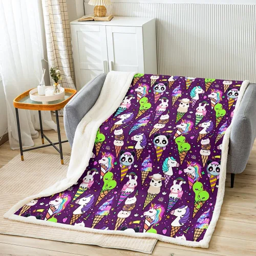 Miniatura 27 de Manta de forro polar con estampado de bailarina rosa para niñas, felpa suave y mullida para cama, sofá, bonita sherpa floral de hoja de palma Multi