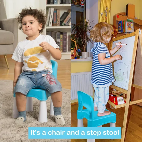 Miniatura 6 de burgkidz Silla de Plástico para Niños Pequeños, Silla para Niños Duradera y Ligera, Asiento de 9.3" de Altura, Uso en Interiores o Exteriores