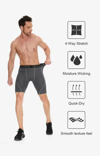 Miniatura 6 de Paquete de 5 o 1 pantalones cortos de compresión para hombre, pantalones cortos deportivos de elastano, para entrenamiento, correr, ropa