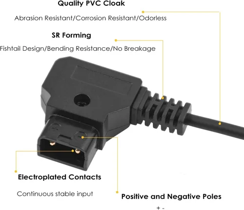 Miniatura 4 de D-Tap a NP-F970 - Cable de alimentación en espiral con batería ficticia compatible con Sony NP-F550/770/570 Panel de alimentación Feelworld Atomos