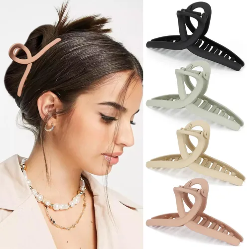 Miniatura 29 de Pinzas para el cabello grueso, paquete de 4 pinzas de gelatina extra grandes para mujeres, accesorios para el cabello de 4.75 pulgadas para mujeres