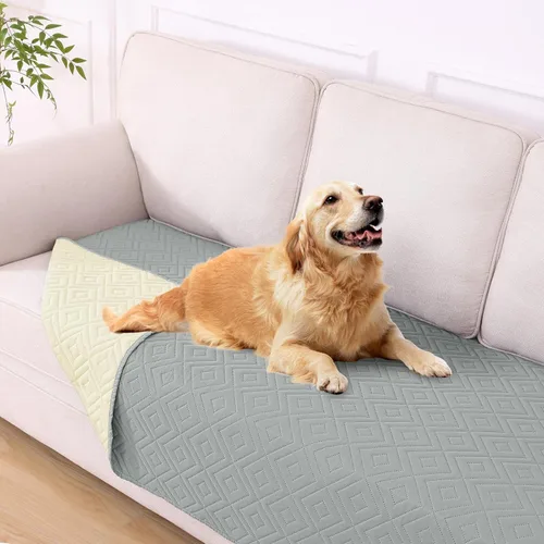 Miniatura 107 de hyha Manta impermeable para perro, manta suave para cama de perro, manta para mascotas, funda de sofá impermeable lavable para perros, fundas Gris