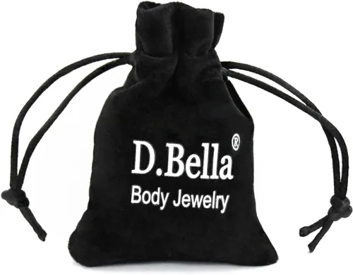 Miniatura 2 de D.Bella - Piercing para pezón y lengua de acero inoxidable, calibre 14, con forma de pesas, acrílico flexible transparente, Bioflex, 12mm, 14mm
