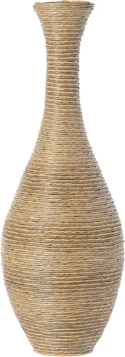 Miniatura 3 de Jarrón artificial de ratán de 38 pulgadas de alto en elegante color beige, pieza de declaración para decoración de sala de estar, entrada o pasillo
