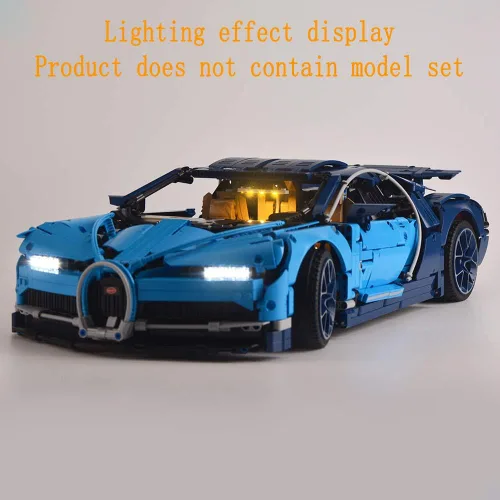 Miniatura 7 de GEAMENT Kit de luces LED versión mejorada para Technic Bugatti Chiron – Compatible con el modelo de construcción de autos de carreras Lego 42083