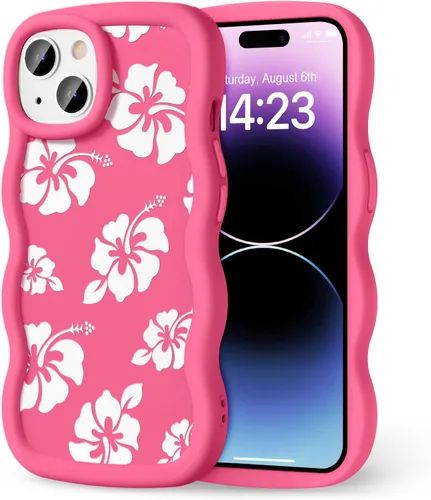 Miniatura 256 de Compatible con iPhone SE/8/7 Funda para Mujeres y Niñas, Marco Ondulado Rizado con Patrón Lindo, Estética Delgada Suave Silicona TPU Parachoques